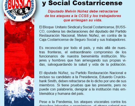 UNDECA y BUSSCO condenan manifestaciones contra la CCSS y sus trabajadores